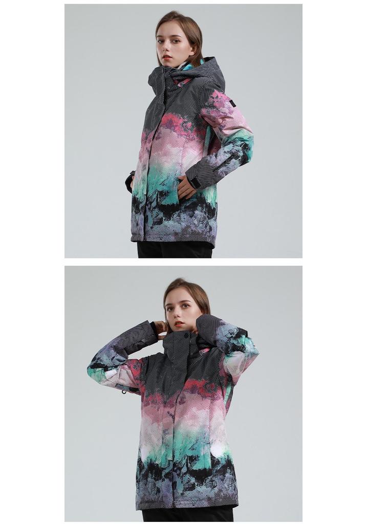 Women's Winter Ski Suit: Windproof, Waterproof, and Wear-Resistant Jacket for Single and Double Boarders.