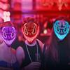 Halloween LED Gesichtsbedeckung Gruselige Leuchtende Gesichtsbedeckung Halloween Cosplay Maske für Party Karneval