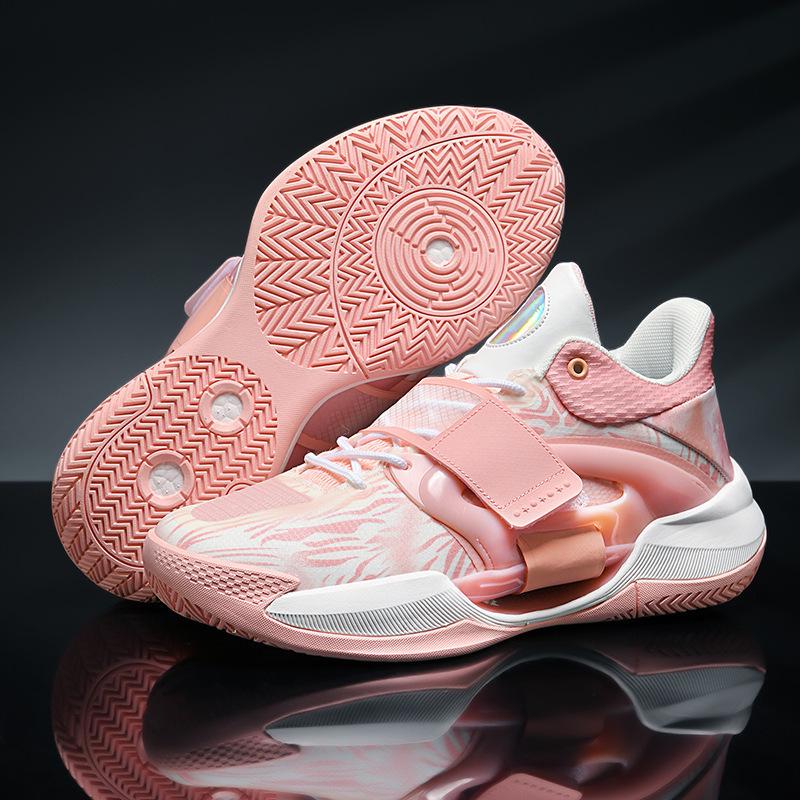 Luminous Velcro High-Top Unisex Basketball Shoes for Teens, Trendy Sports Footwear for Cement Courts