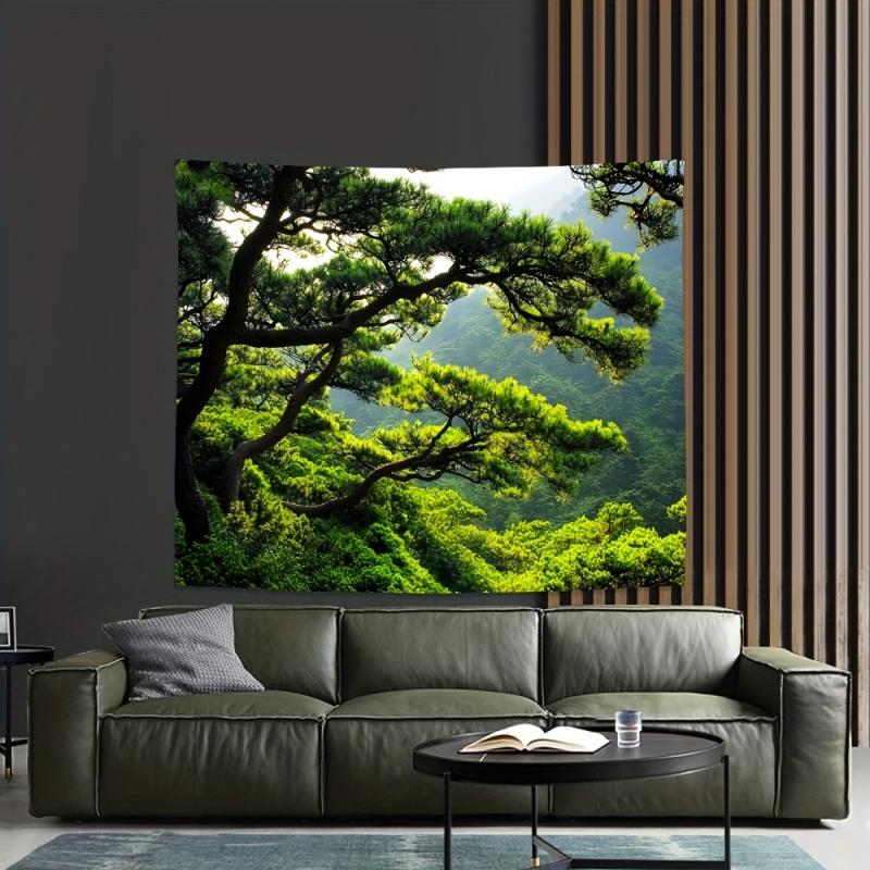 Elegant pine forest wall photography background wedding office polyester fiber wall hanging home decoration 100X70CM