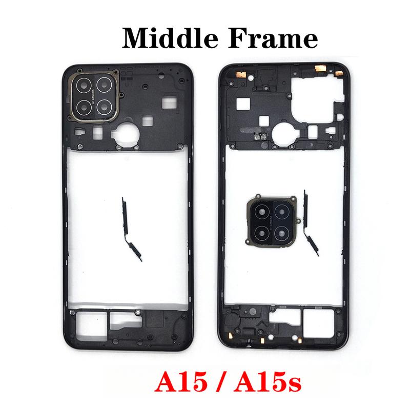 Per OPPO A5s A5Xs A15 A15s A16 A16s A36 A54 A74 A93 A57 A76 4G 5G Telaio Centrale Scocca Cornice + Pulsanti Laterali + Lente Fotocamera