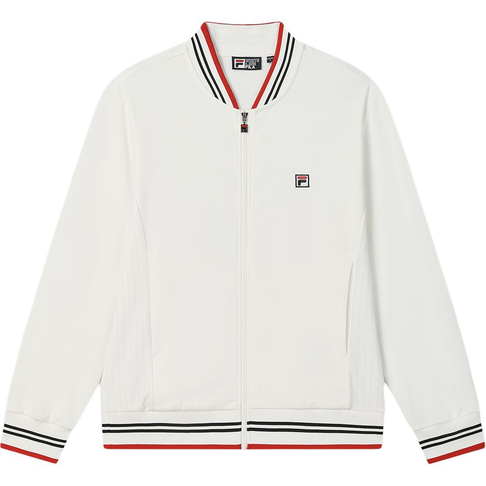 FILA Archive Logo Fashion Casual Knit Long Sleeve Jacket Men Jacket Cloud-White F11M527501F-WT