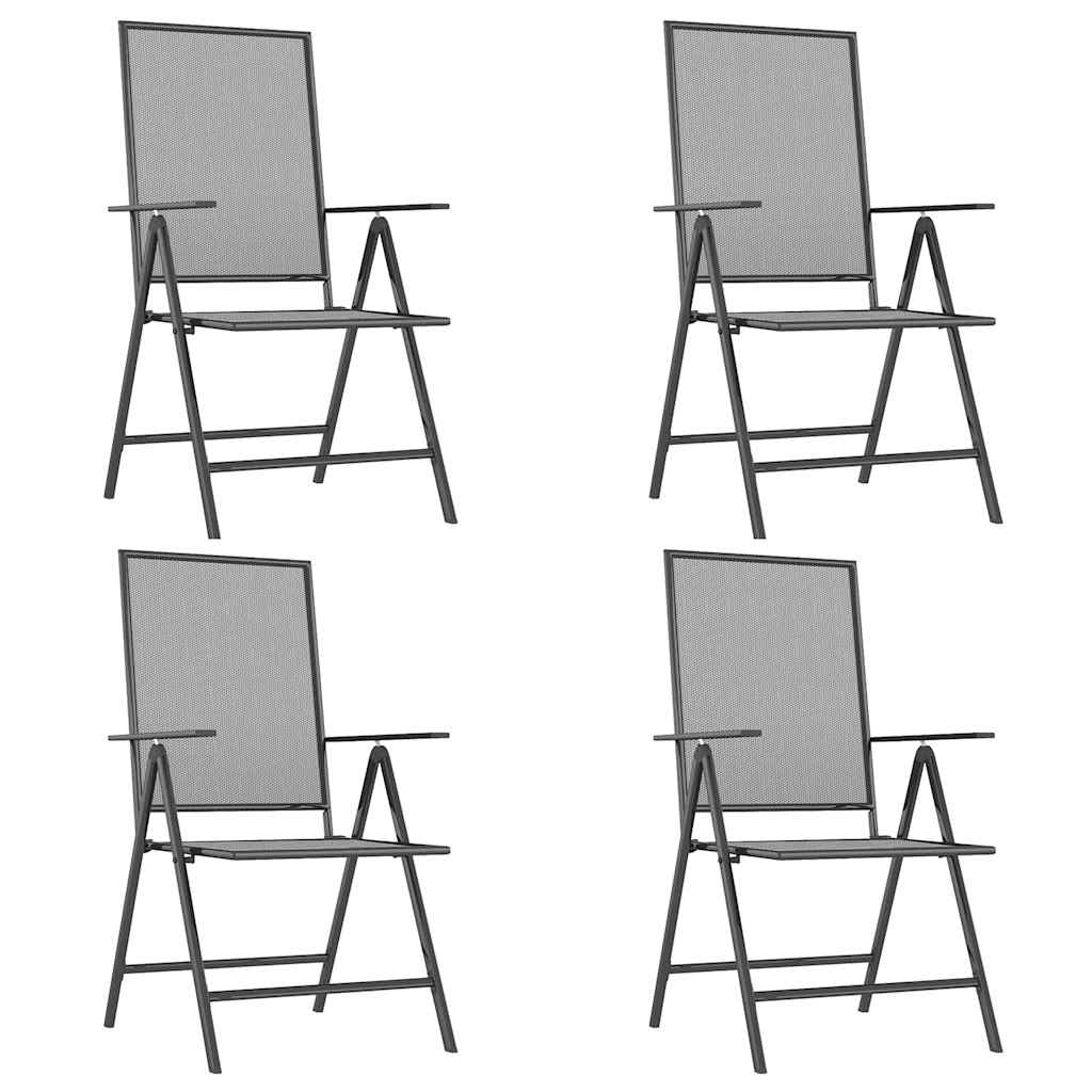 5 Piece Garden Dining Set Anthracite Steel