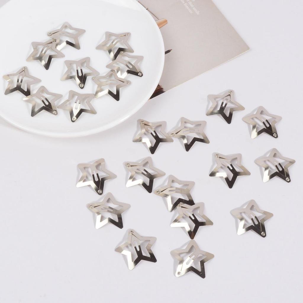 Y2K Spicy Girl Pentagram Silver Hair Clip - Versatile BB Clip Hair Accessory