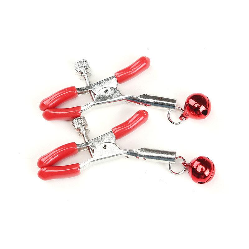 Triple-Bell Nipple Clamps Set for Women's Sensual Play and SM Experience