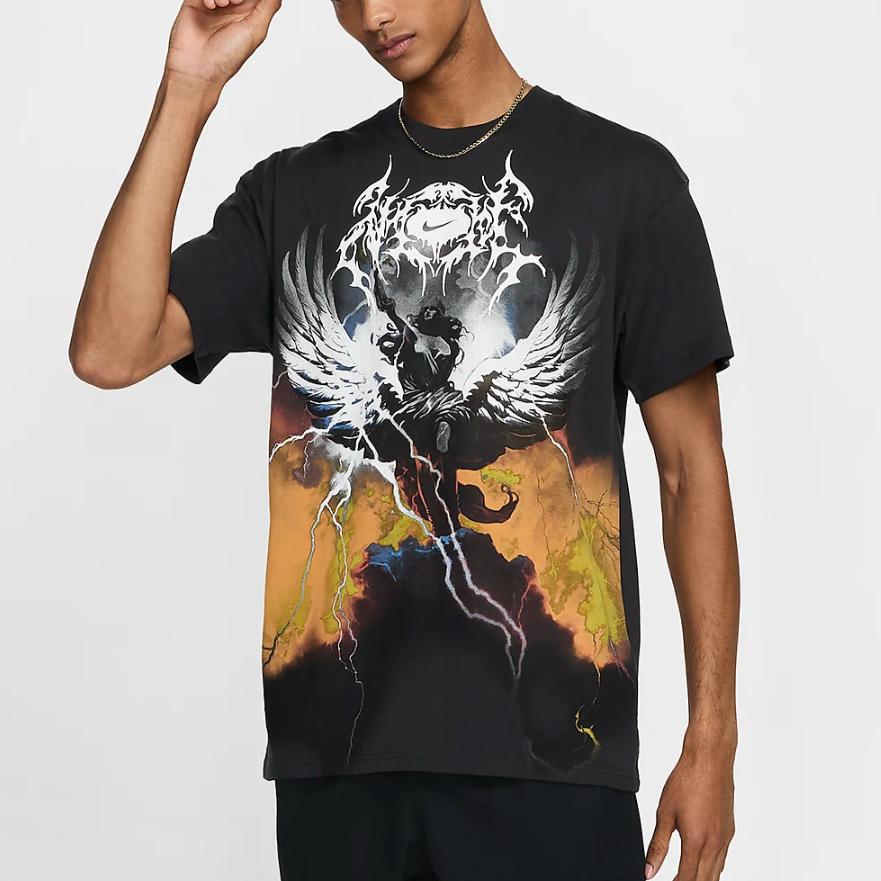 Nike Camiseta de Algodão Casual Solta de Manga Curta Max 90 Sportswear Masculina Tops Preto Escuro Preto HQ2579-045