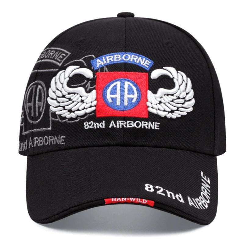 Simple Cotton Men Baseball Cap Women Snapback Hat Wing Embroidery Bone Caps Gorras Casual Casquette Fishing Hats 82nd Airborne