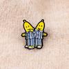 Zinc Alloy Brooch Pin Man Shape Cartoon Banana Lapel