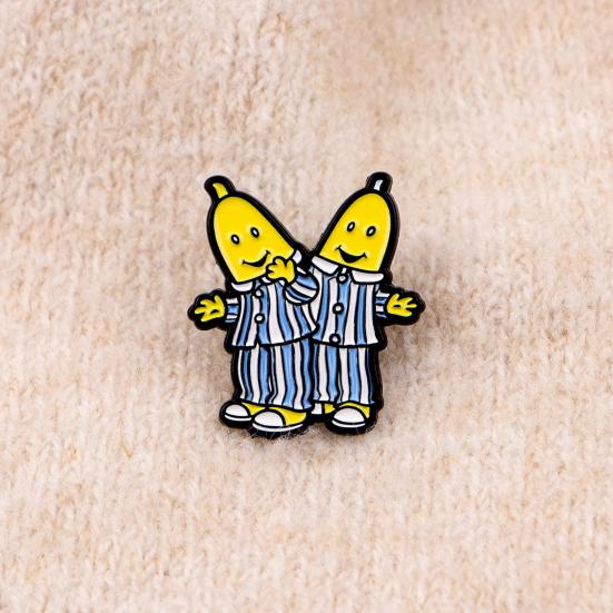 Zinc Alloy Brooch Pin Man Shape Cartoon Banana Lapel