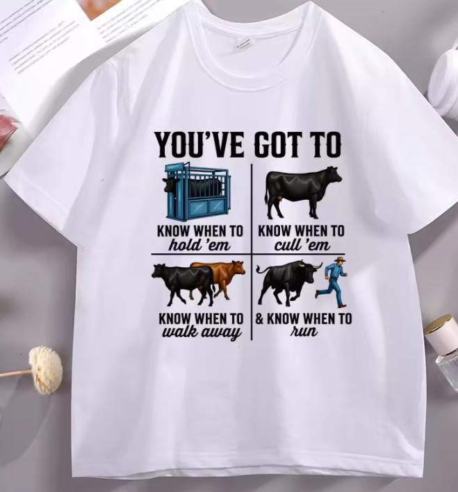 Funny Rancher Graphic Tee Cow Printed T Shirt Cotton Casual Short Sleeve Round Neck Tshirts Male Comfortable Tshirt High Soft