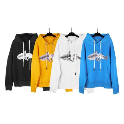 22 Autumn/Winter Unisex Shark Flocking Loose Hoodie - Trendy Casual 360g Terry Cloth Sweatshirt