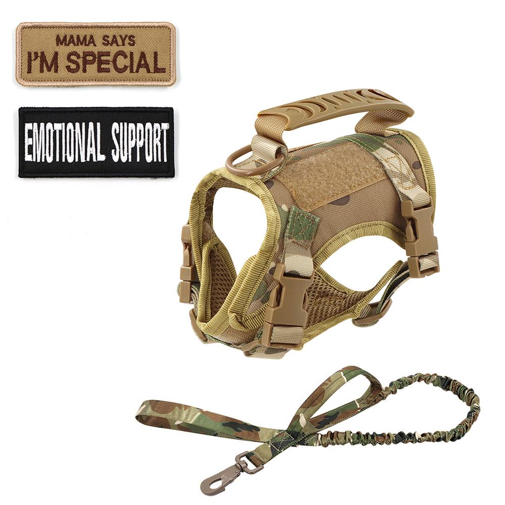 Tactical Pet Chest Harness with Traction Rope Set Universal Anti Slip for Cats and Dogs Paired with Personalized