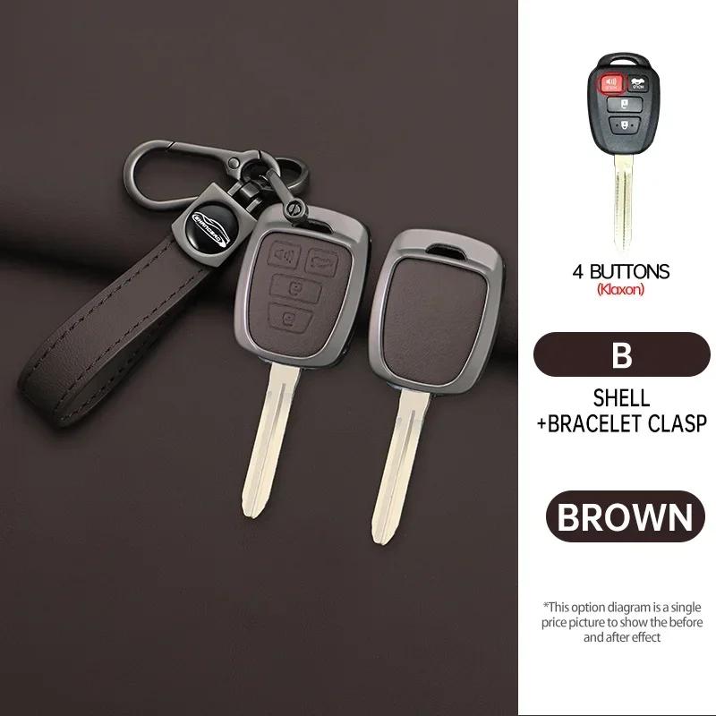 Zinc Alloy Leather TOY43/TOY47 2/3/4Buttons Remote Key Shell For Toyota Camry Avalon Corolla Matrix RAV4 Venza Yaris FOB Case