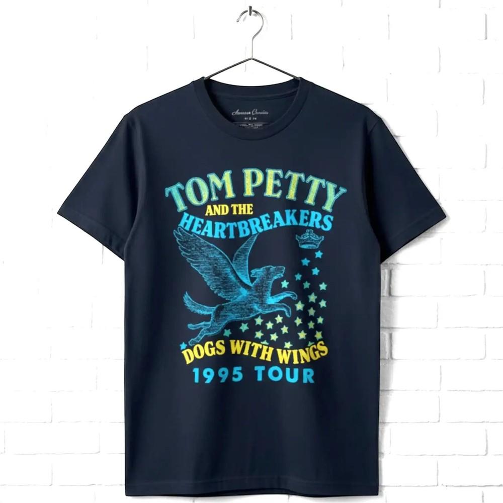Tom Petty & the Heartbreakers Dogs with Wings Tour Men's T Shirt 1995 Rock Band Unisex T-Shirt