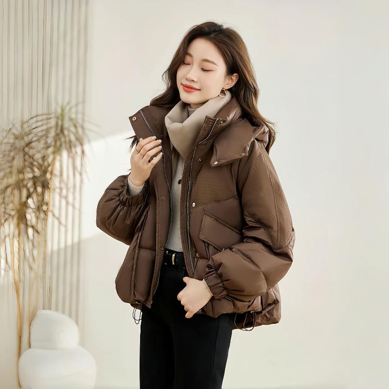 New women's winter small short cotton clothes hooded loose cotton clothes thickened warm jacket