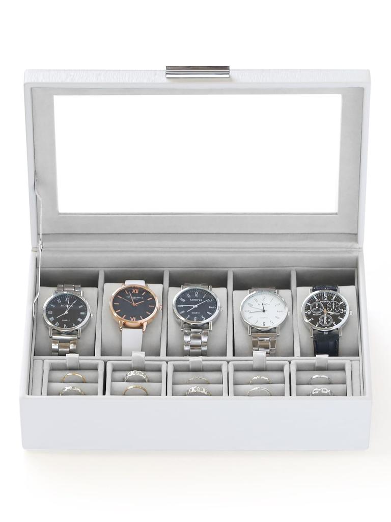 Neateam Watch Storage Case, Watch Case, Watch Case, Clock, Watch Storage Box, Accessories, Storage, Luxury, For 5 Watches, Watch Stand, Men's Gift