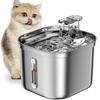 Stainless Steel Pet Water Fountain, Automatic Circulating Filtered Drinking Dispenser for Cats Dogs, Large Capacity Silent Pump, Pet Supplies