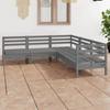 Day and Night - Day and Night Garden Furniture Set 5 Pieces Solid Gray Pine Wood