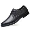 Fashion Genuine Leather Men Business Casual Shoes Luxury Brand Derby Shoes Soft Soled Formal Dress Shoes Pointed Wedding Oxford Footwear