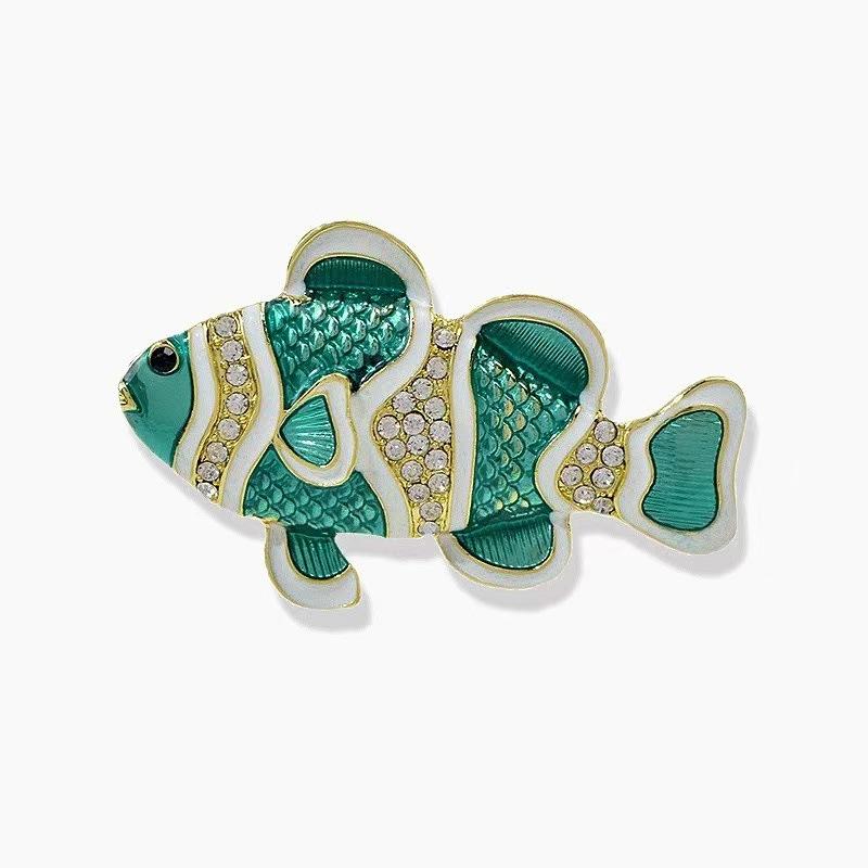 Rhinestone Small Fish Brooch Cute and Lovely Women's Clothing Chest Flower Jewelry Brooch