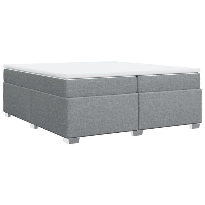 Maison Exclusive - Sommier à lattes de lit avec matelas Gris clair 200x200cm Tissu