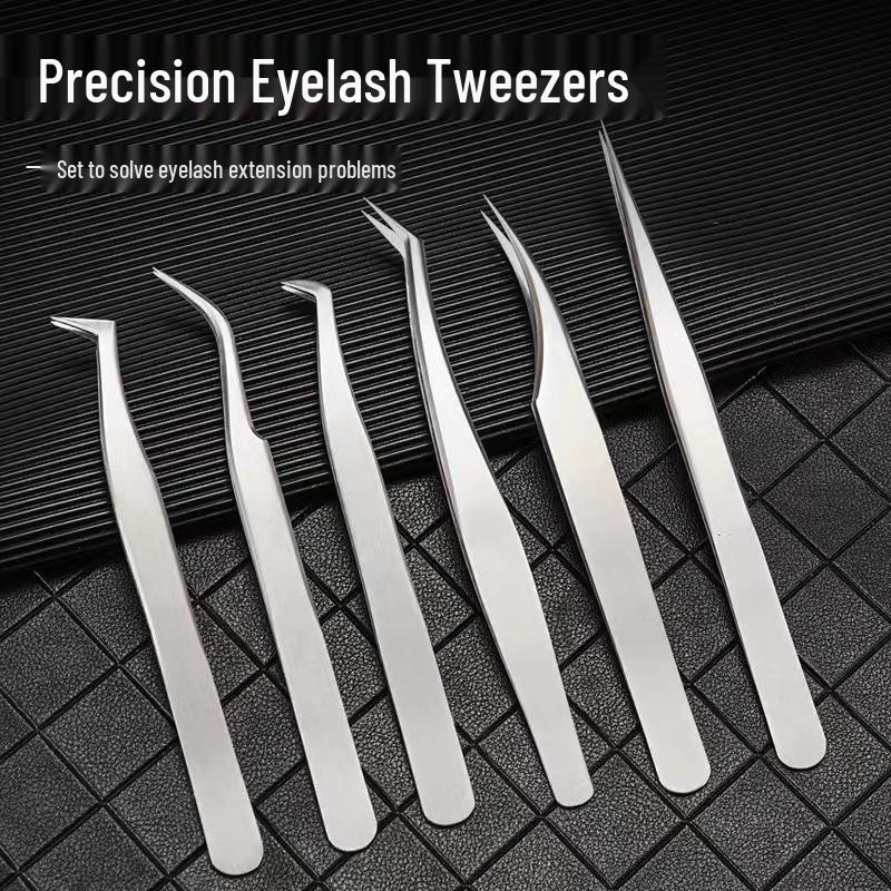 Gold Feather Eyelash Tweezers: Round Head for False Eyelashes, Long Gold Eagle Beak for Eyelash Artists.