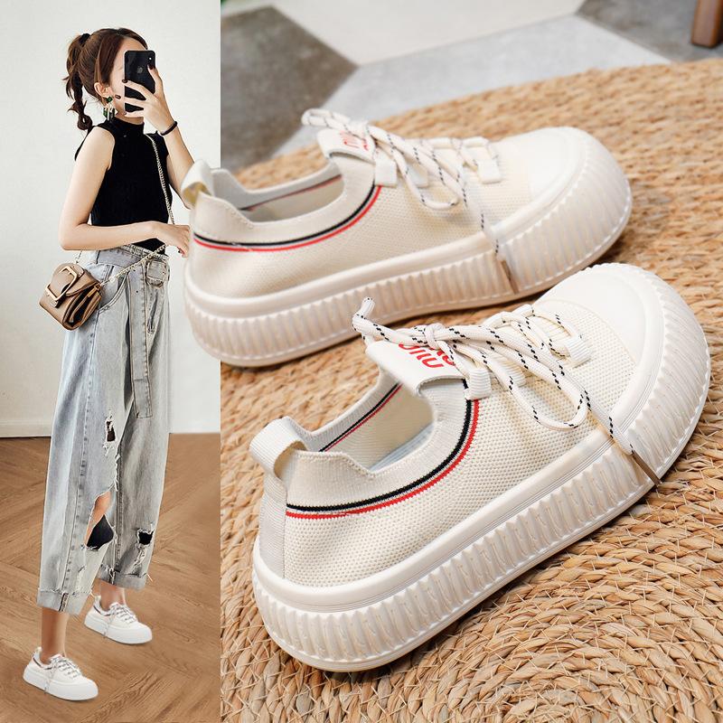 Женские повседневные вязаные кроссовки на массивной платформе — фото 3