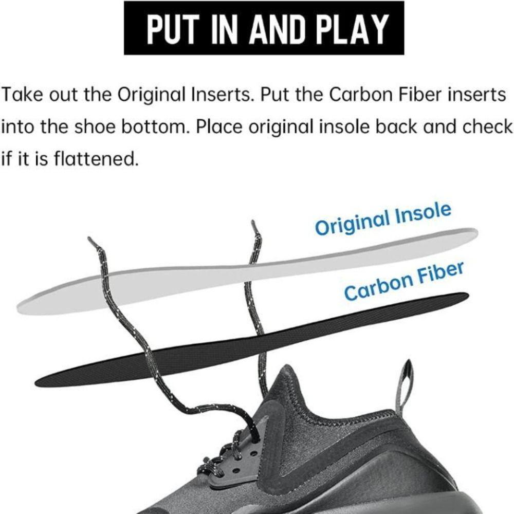 1 Paar Karbonfaser-Material Fußplatte Schuh-Einlage Stütz-Einlage Orthese Schuhsohlen Sportlich