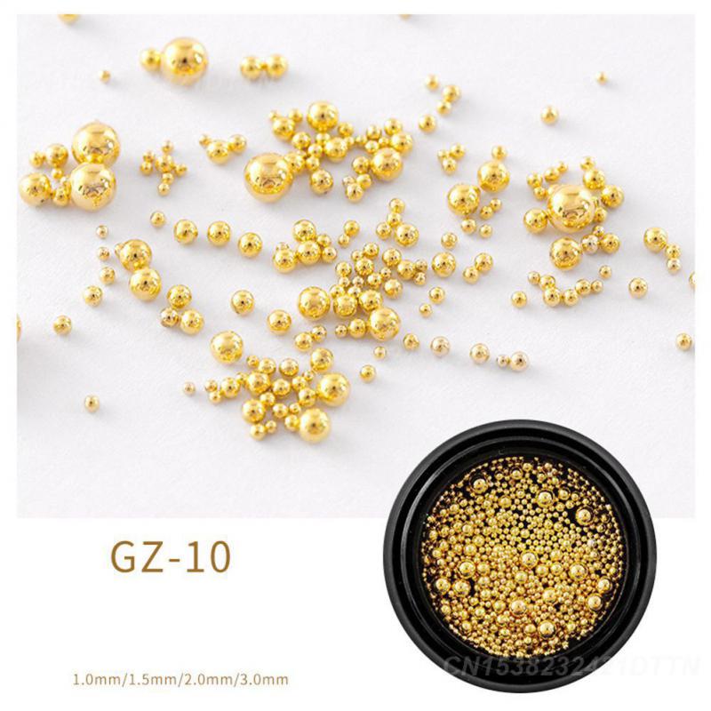 1PCS Nail Art Accessories Nail Art Stainless Steel Metal Bead Mini 3d Decorations Nail Metal Steel Ball Nail Bead Decoration