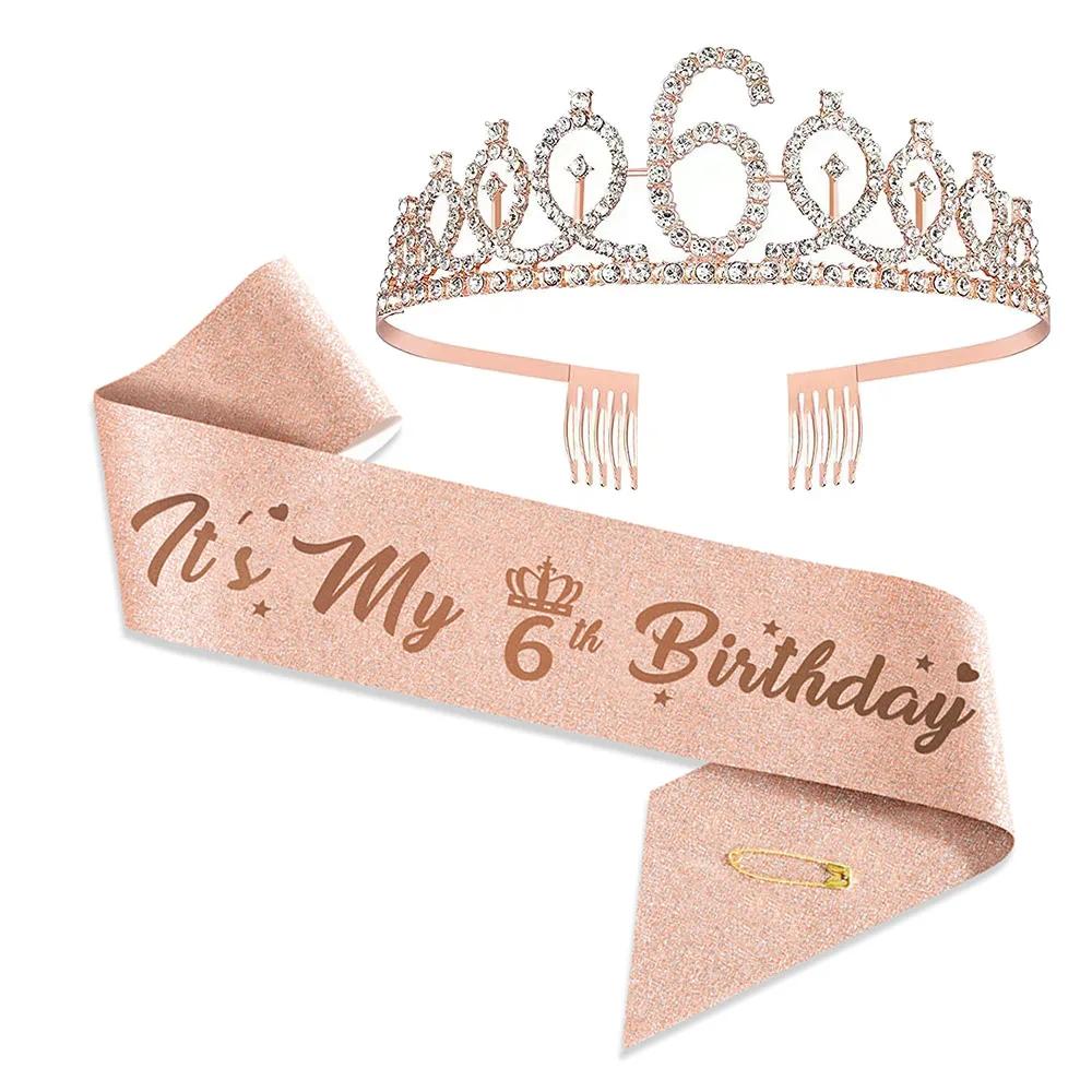 

3 4 5 6 7 8 9 Стразы Кристалл Корона Тиара День Рождения Юбилей Украшения С Днем Рождения Атласная Лента Праздничные Принадлежности