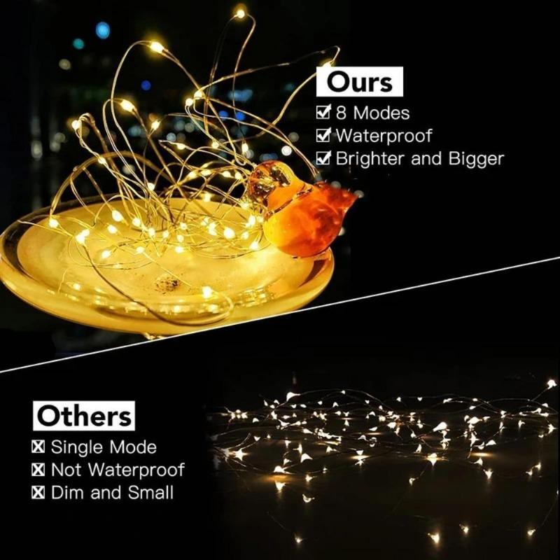 Solar String Lights Decorative Led Waterproof Outdoor with Solar Panel Multicolor for Garden Backyard Christmas Tree Party
