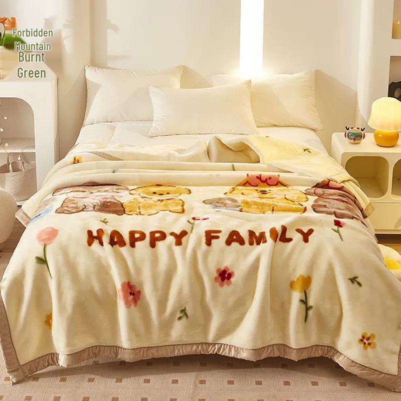 Double-Sided Fleece Raschel Blanket - Cozy Winter Wedding & Office Nap Gift