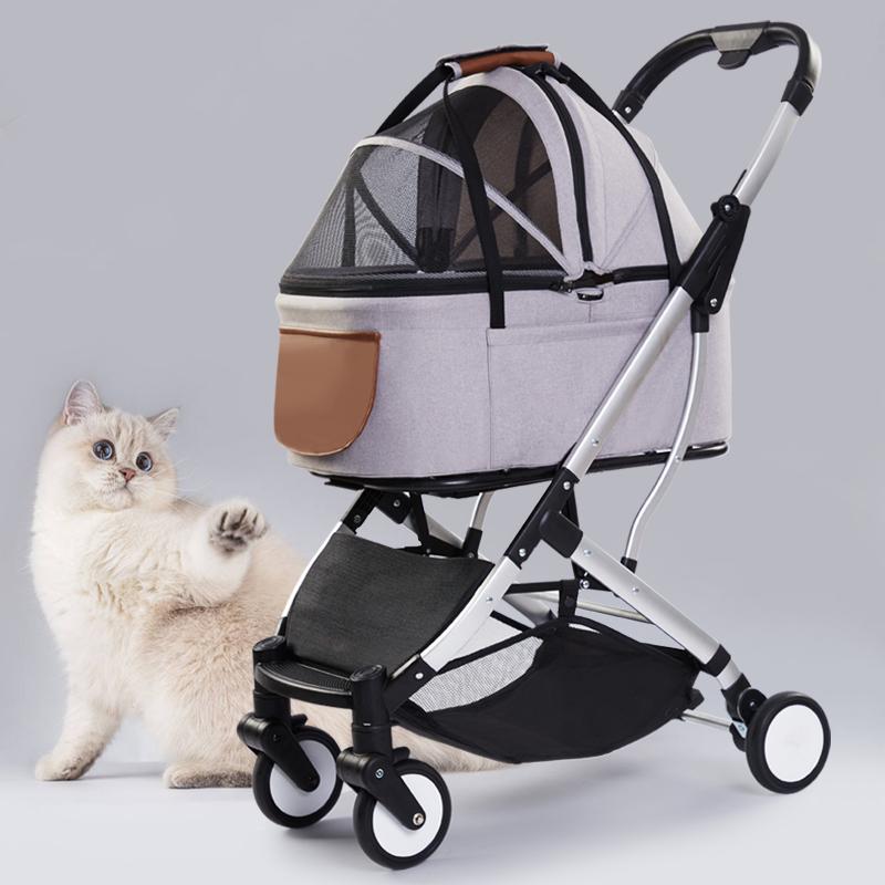 New Design Outside Folding Pet Trolley Journey Cart Carriage Pet Strollers for Dog and Cat Use