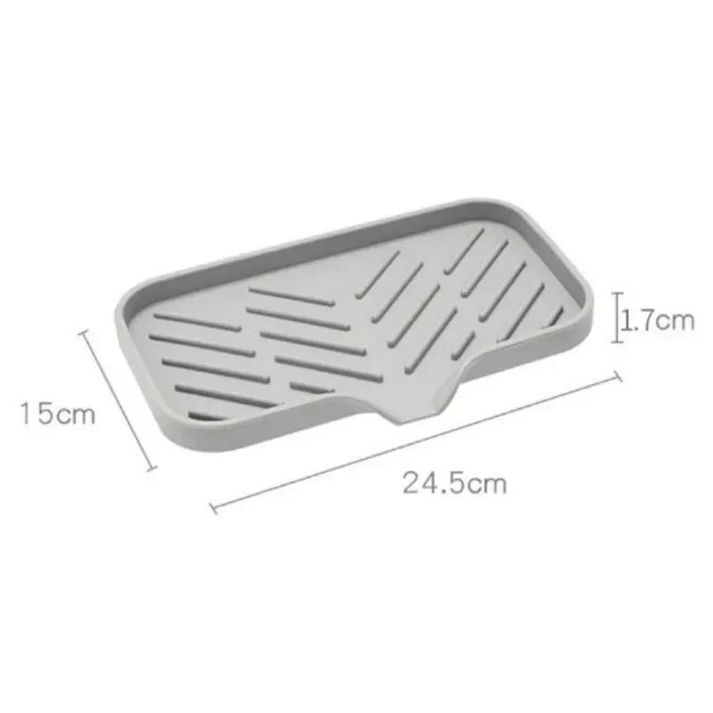 Sink Silicone Tray With drain Soap Sponge Storage Holder Countertop Sink Scrubber Brush Storage Rack Kitchen Organizer