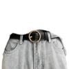 Chic Women's Simple Gold Buckle Waist Belt Elegant Pu Fabric For School And Everyday Wear