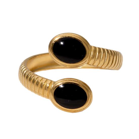 

Open Ring Wide-Faced Vintage Index Finger Ring Distressed Texture Retro Style Stainless Steel Texture Stacking Finger Band Jewelry Gift чёрный
