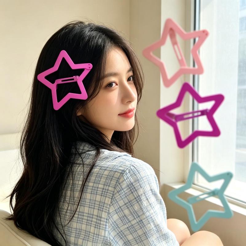 1/6 Piezas Pinzas para el Cabello de Estrella Hueca Extra Grandes Pinzas de Presión de Estrella 15 cm Tocado Creativo Pasadores para el Cabello Accesorio para el Cabello para Niñas