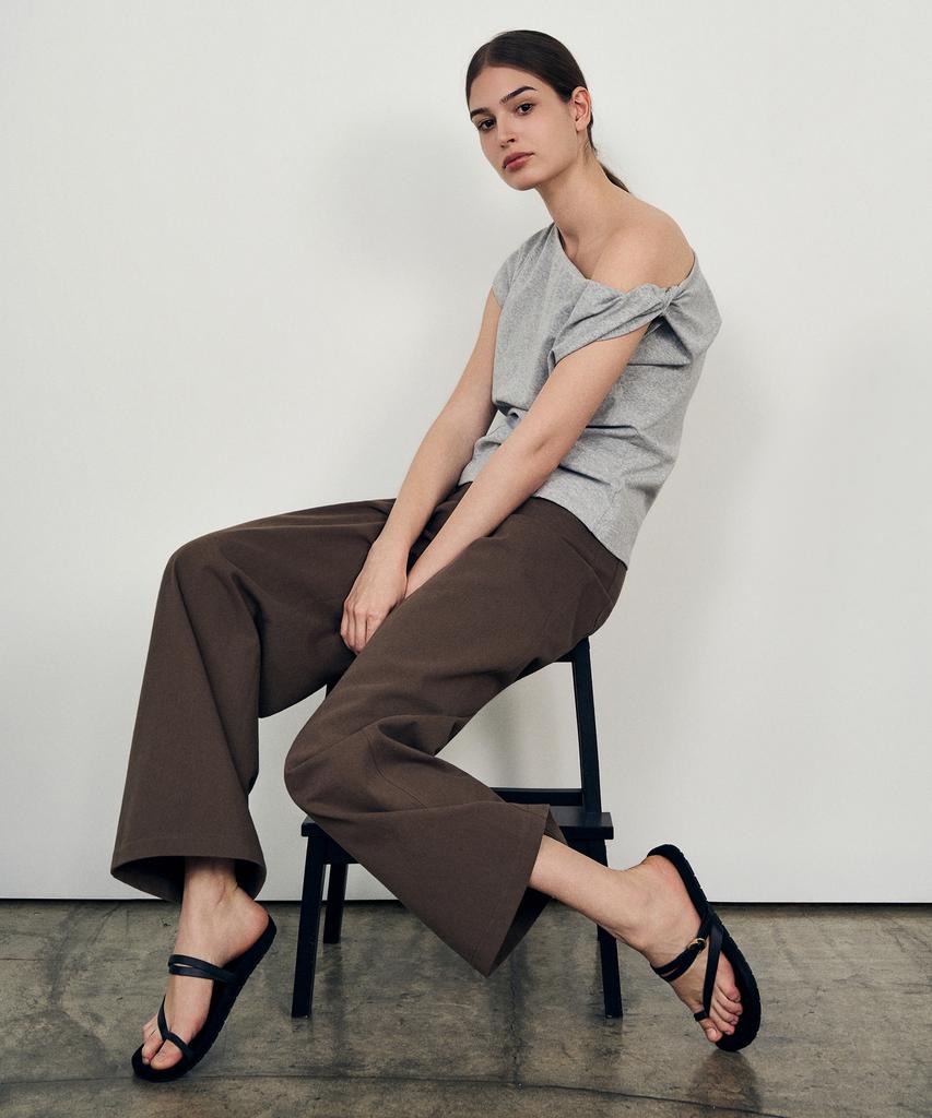 Laneonkyulleoseu Denim-Like Wide Pants_Brown