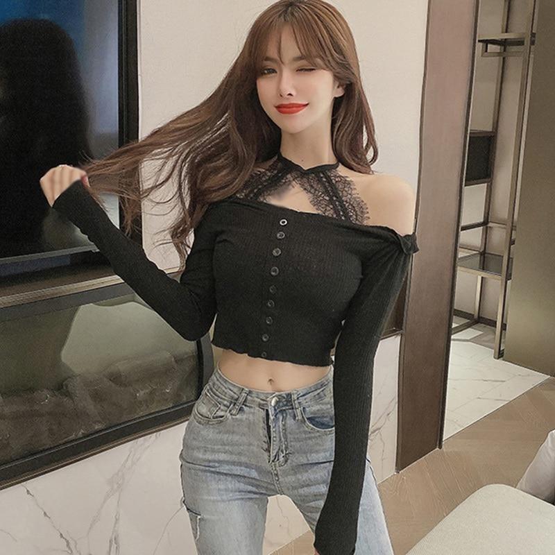 Ladies Clothes T Shirts Off Shoulder 