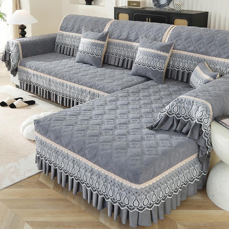 Almofada de Sofá Chenille Moderna Simples Antiderrapante Universal para Quatro Estações