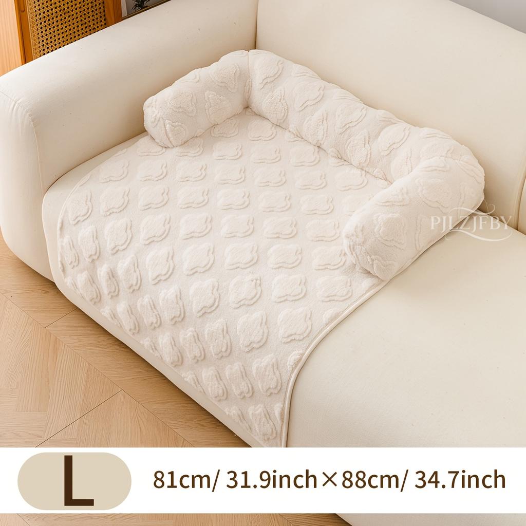 Autumn And Winter Season of Fluffy Material Pet Dog Mattress, Cat And Dog Sofa Mattress, Plush Pet Sofa Bed with Cushion, Cat Furniture Protector