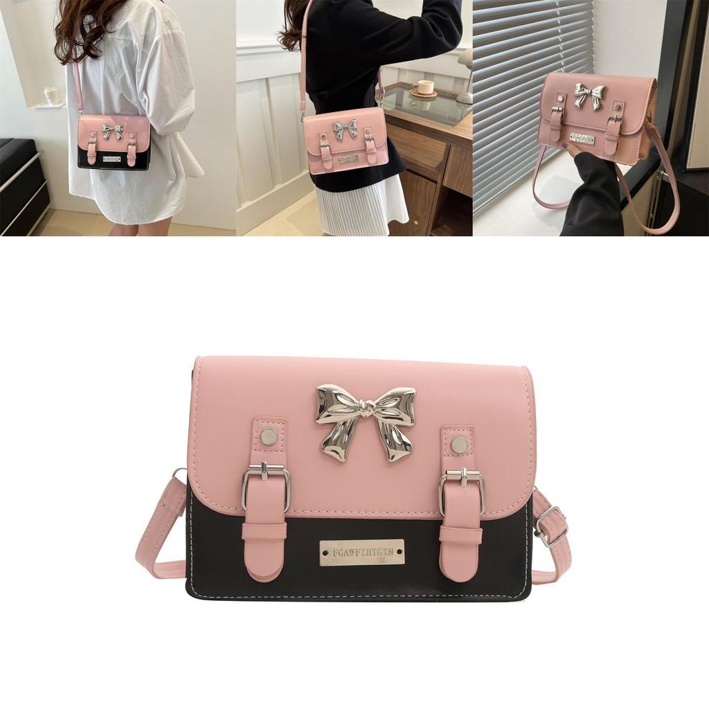 Stylish Korean Fashion Trendy Bowknot Handbag For Women In Elegant Black And Pink Options