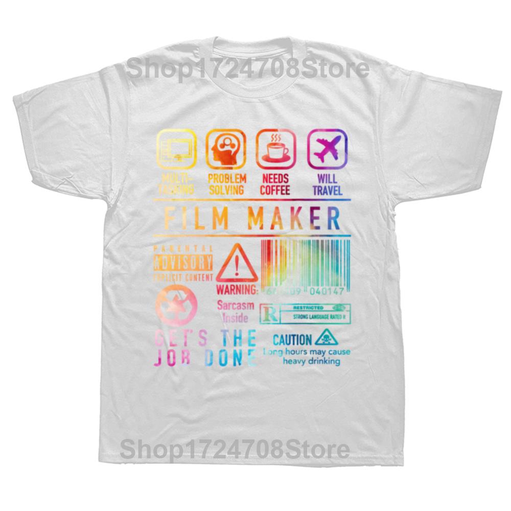 Funny Film Maker Graphic T-shirts Men Women's Fashion Casual Tshirt 100% Cotton Loose Movie Director Filming Filmmaker T Shirt
