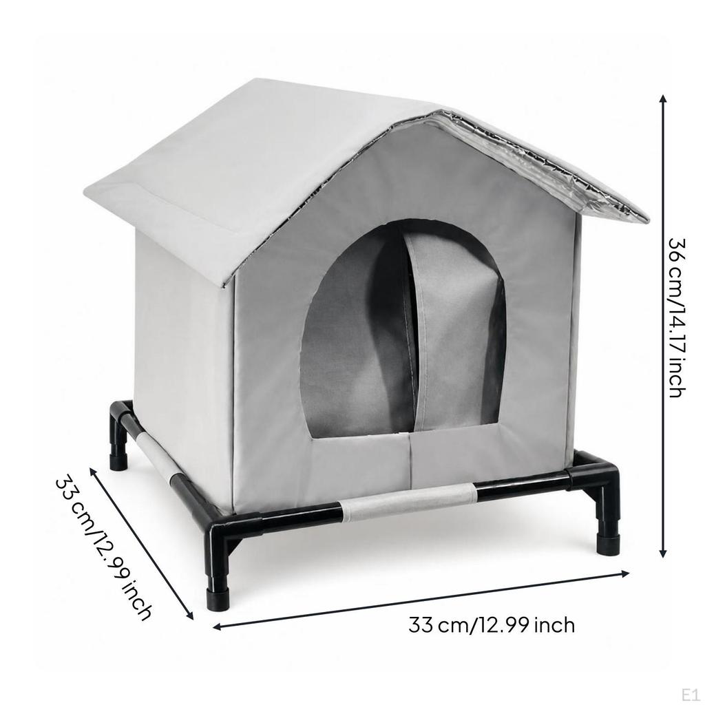 Cat House Outdoor with Raised Frame Elevated for Porch, Backyard, Cats