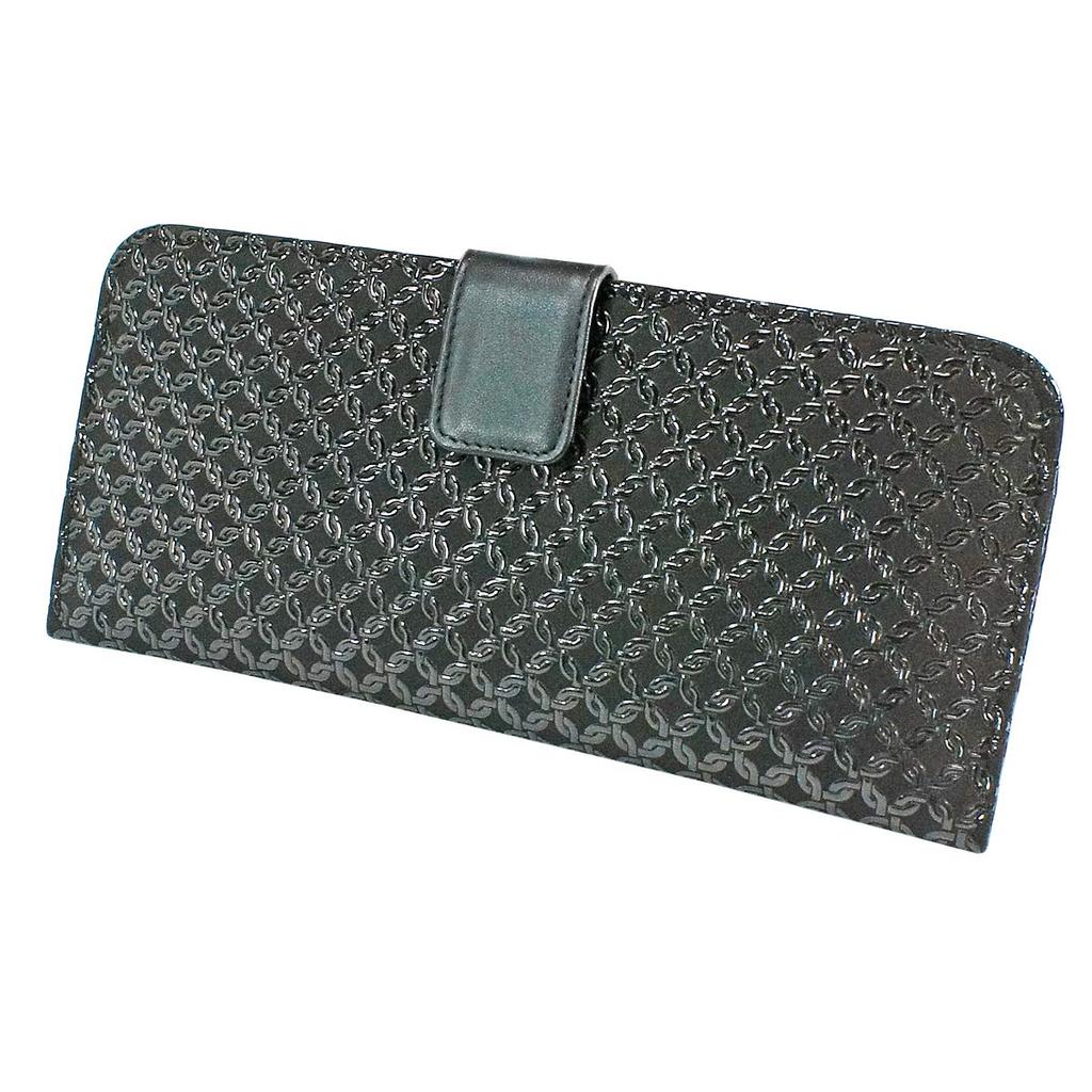 Inden Long Bundle Black X Black Small Ring Chain [Indenya] Wallet, L, Thin, Deerskin, Lacquer, 2107-01-177