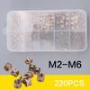 220Pcs M2 M2.5 M3 M4 M5 M6 Heat Set Insert Nuts Threaded Inserts Printer Applications