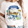 Artistic Alaska State Themes and Landmarks T-and Kids Tshirt, Tee for History and Travel Lovers