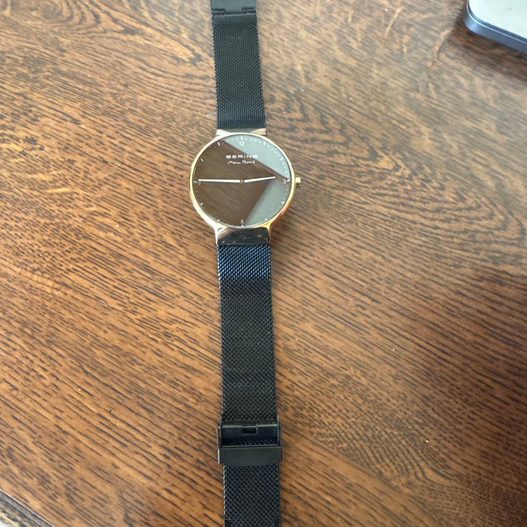 Used BERING Max Ren Watch Gold/Black