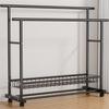 Extra Thick Double Pole Mobile Dormitory Coat Rack Extra Thick Hanger Floor Vertical Home Bedroom Balcony Hanger Simple