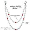 Hip Hop Disco Ball Rhinestone Exquisite Imitation Pearl Keychain Wallet Belt Chain Men Women Punk Hipster Pant HipHop Jewelry